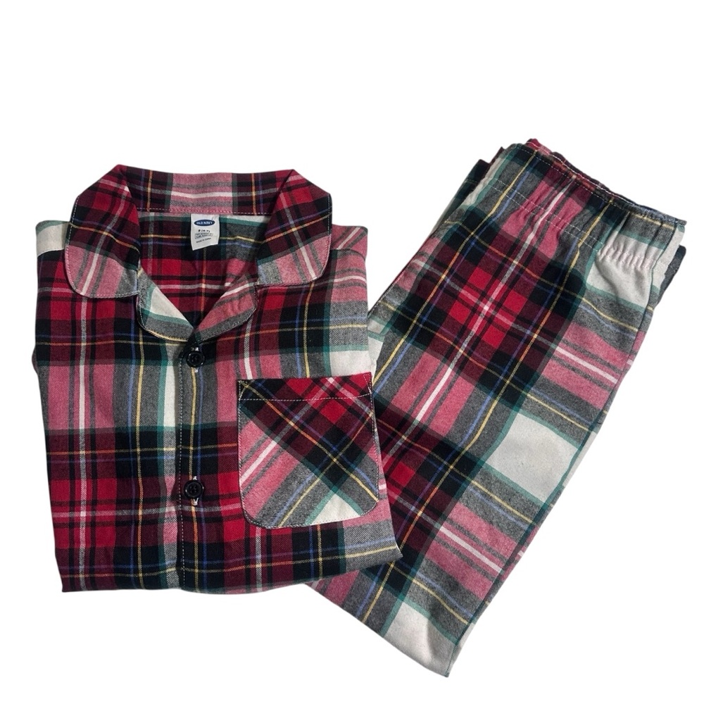 Old Navy flannel plaid NWOT pajama set boys small 6-7